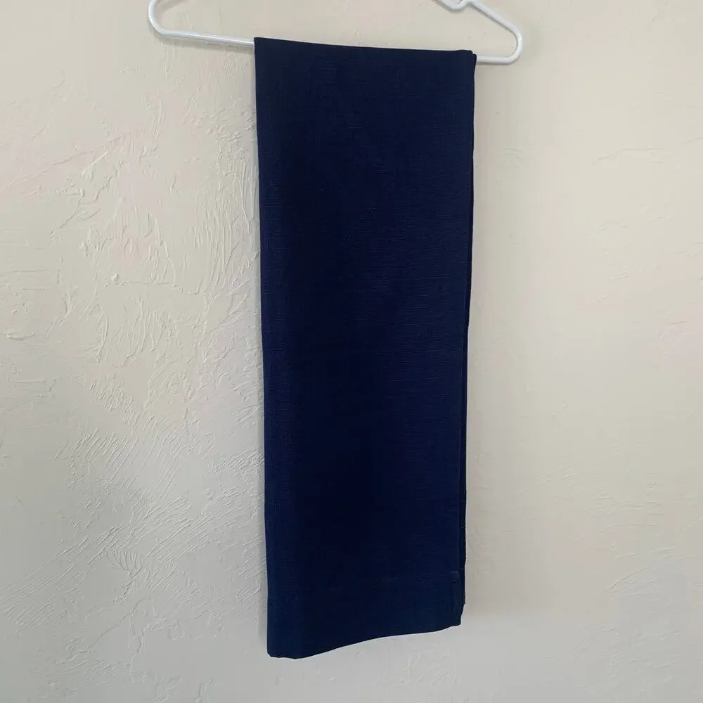 Dark Blue Linen Look Curtain Panel 40